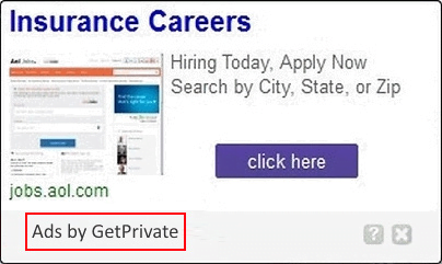 Ads by GetPrivate are an unannounced side effect of the free VPN feature Ads by GetPrivate are an unannounced side effect of the free VPN feature