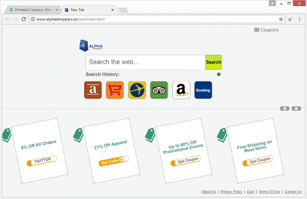 Alpha Shoppers New Tab page Alpha Shoppers New Tab page