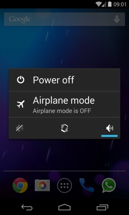 Power off menu