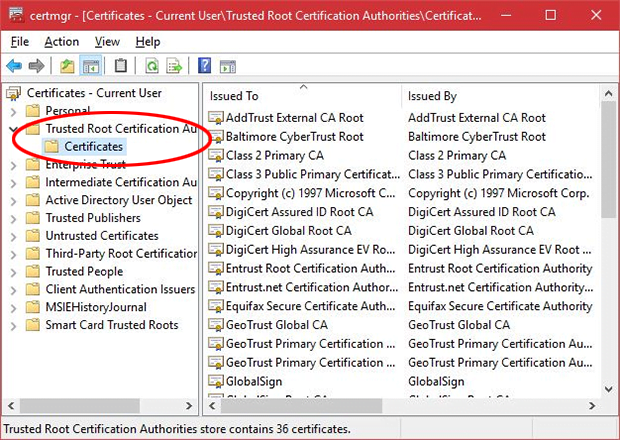 Go to Certificates