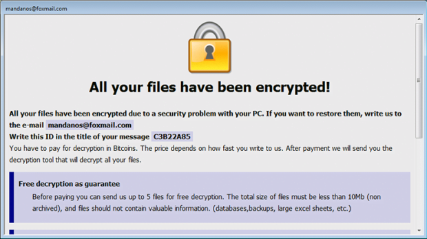 Payment instructions by Cesar ransomware Payment instructions by Cesar ransomware