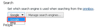 Select your preferred search engine