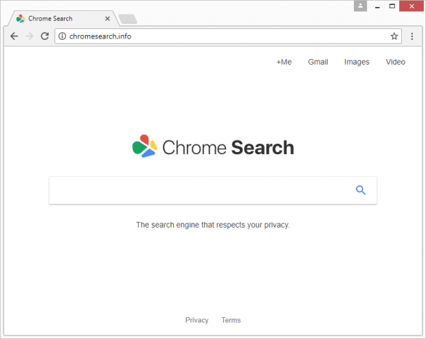 Chromesearch.info page passing itself off as Chrome Search