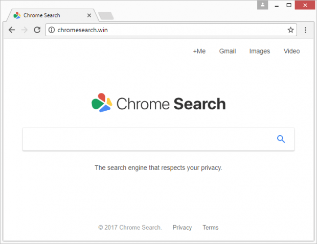Landing page of the rogue Chrome Search service at chromesearch.win Landing page of the rogue Chrome Search service at chromesearch.win