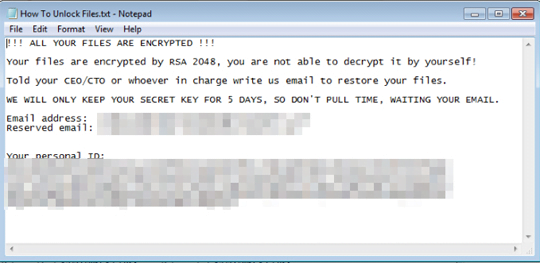 Malformed files with the .megac0rtx extension ColdLock creates ‘How To Unlock Files.txt’ ransom note