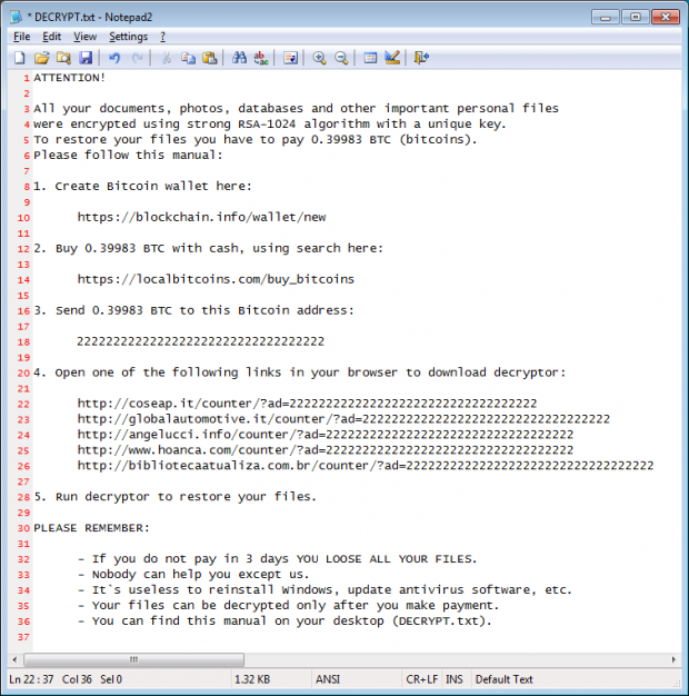 DECRYPT.txt manual provided by attackers DECRYPT.txt manual provided by attackers