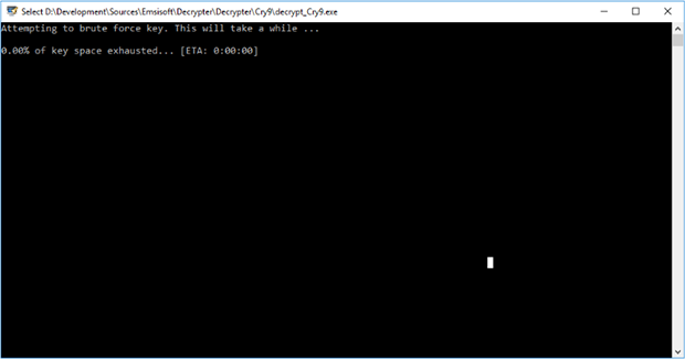 Cry9 Decryptor brute-forcing the key Cry9 Decryptor brute-forcing the key