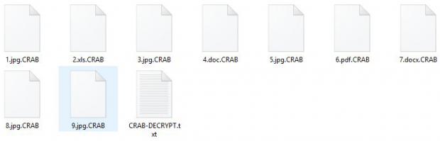 Hostage files get the .CRAB extension appended to them