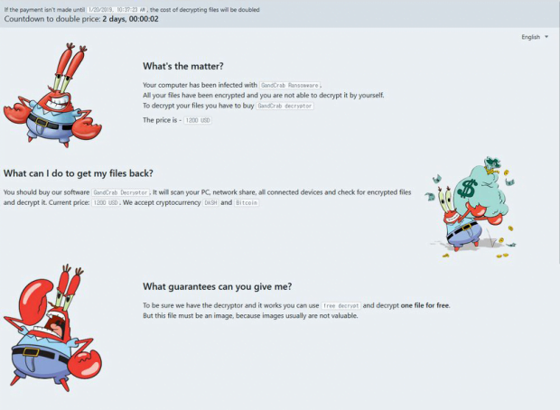 GandCrab 5.1.0 payment page