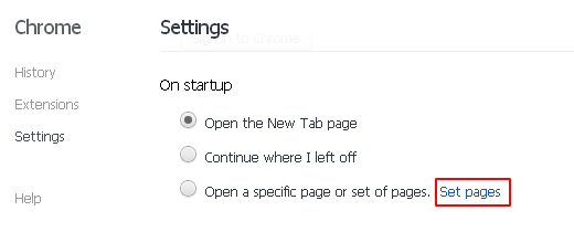 Click on Set pages button