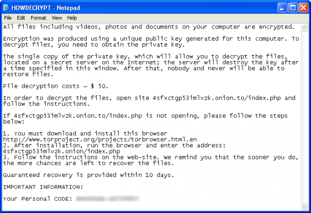 HowDecrypt.txt ransom directions HowDecrypt.txt ransom directions
