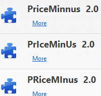 Weird spelling variants of the PriceMinus extension name Weird spelling variants of the PriceMinus extension name
