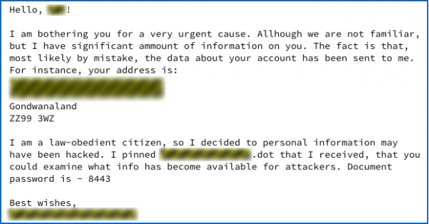 Rogue email with malicious .dot file on board Rogue email with malicious .dot file on board