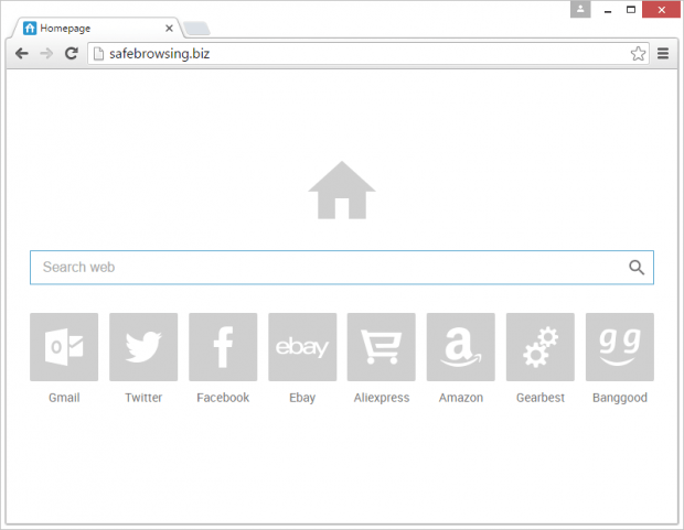 This rogue search engine constantly pops up in the affected web browser