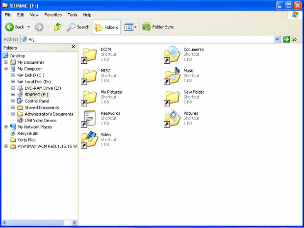 Memory card contents affected by the Shortcut virus Memory card contents affected by the Shortcut virus