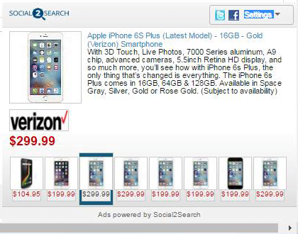 Social2Search ads injected into a web page Social2Search ads injected into a web page