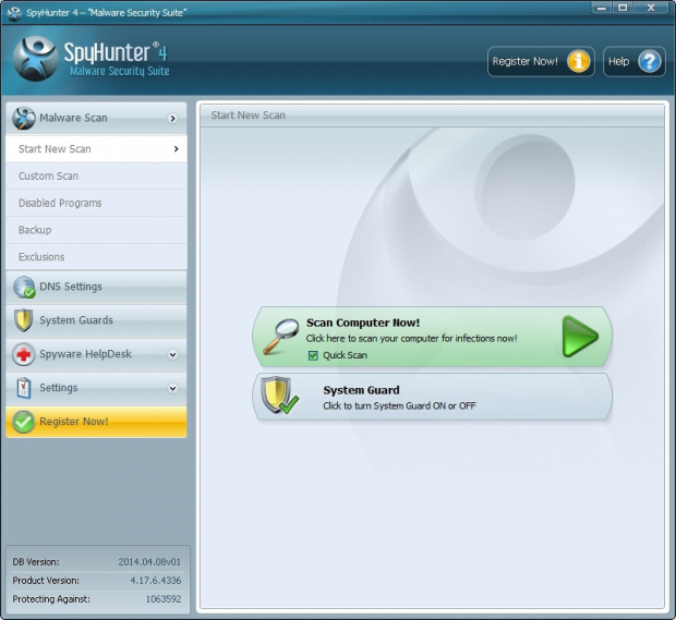 SpyHunter main GUI (click on the right-hand arrow to see other screenshots) SpyHunter main GUI