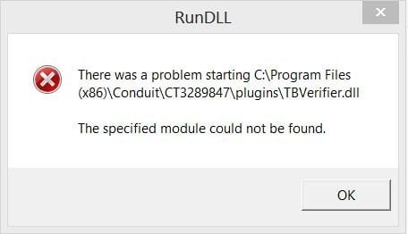 Screenshot of TBVerifier.dll error popup Screenshot of TBVerifier.dll error popup