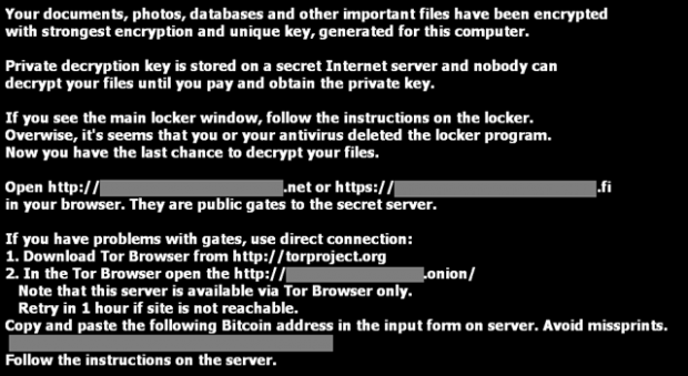 Alert message generated by the crypto trojan Alert message generated by the crypto trojan