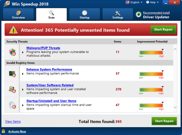 Win Speedup 2018 misleading GUI Win Speedup 2018 misleading GUI
